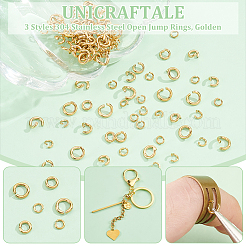120Pcs 3 Styles 304 Stainless Steel Open Jump Rings&nbsp;STAS-UN0060-82
