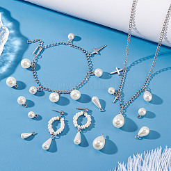 80Pcs 8 Styles ABS Plastic Imitation Pearl Pendants&nbsp;FIND-GA0006-80P