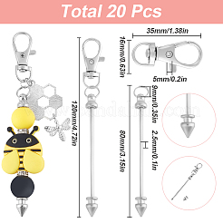 20Pcs Alloy Beadable Bar Keychain for DIY Crafts Jewelry Making&nbsp;KEYC-SC0001-14