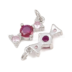 Brass Micro Pave Fuchsia Cubic Zirconia Pendants&nbsp;CU-CBA7E9C-05P