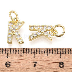 Brass Micro Pave Clear Cubic Zirconia Charms&nbsp;KK-N241-001K