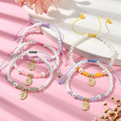 Glass Imitation Pearl Braided Bead Bracelets&nbsp;BJEW-JB09989