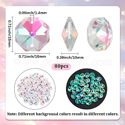 80Pcs Octagon Sew on Glass Rhinestone&nbsp;GLAA-SP0001-82B-01