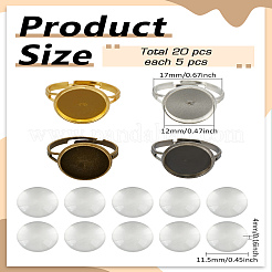 20Pcs 4 Colors Iron Adjustable Ring Components&nbsp;DIY-LP0001-87B