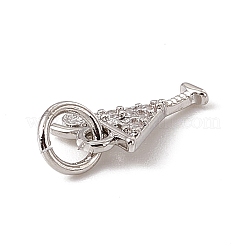 Brass Micro Pave Cubic Zirconia Charms&nbsp;ZIRC-F132-15P