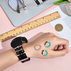 6Pcs 2 Styles Glass Beaded Decorative Rings for Smartwatch Band&nbsp;AJEW-CP0009-94B