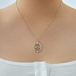 Bohemian Brass Pave Blue Cubic Zirconia Eye Pendant Necklaces&nbsp;NX3734-1