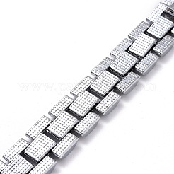 Men's Crystal Rhinestone Solid Link Chain Bracelet&nbsp;LS-BJEW-I297-02P