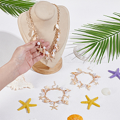 Alloy Bib Necklaces & Charm Bracelets Sets&nbsp;SJEW-UN0001-15G