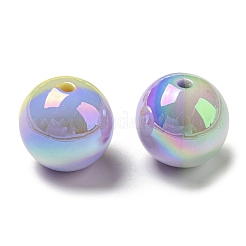 UV Plating Rainbow Iridescent Opaque Acrylic Beads&nbsp;MACR-D081-15
