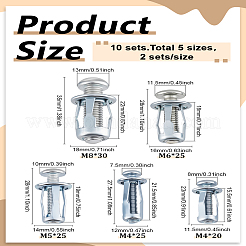 10 Sets 5 Styles Steel Expansion Bolt Set&nbsp;FIND-LP0008-35