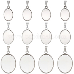60Pcs 3 Styles 304 Stainless Steel Pendant Cabochon Settings&nbsp;STAS-BBC0009-27