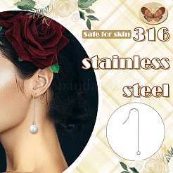 100Pcs 3 Styles 316 Surgical Stainless Steel Earring Hooks&nbsp;FIND-YW0005-50