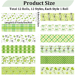12 Rolls 12 Styles Cocktail Drink Theme DIY Scrapbook Decorative Paper Tapes&nbsp;DIY-CP0013-35