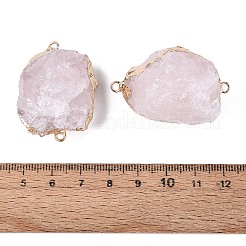 Raw Rough Natural Rose Quartz Nuggets Connector Charms&nbsp;G-Q606-08B