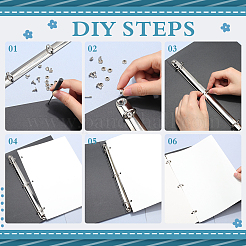 Iron Notebook 3-Ring Loose Leaf Book Binder Hinged Clamp&nbsp;FIND-WH20007-15B-P