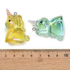 Transparent Acrylic & Brass Pendants&nbsp;AC-CBA6BCC-10
