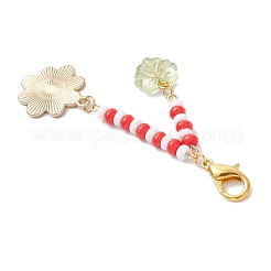 Flower Alloy Enamel Pendant Decorations&nbsp;HJEW-MZ00337-01