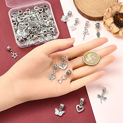 64Pcs 30 Styles Tibetan Style Alloy European Dangle Charms&nbsp;FIND-YW0006-73