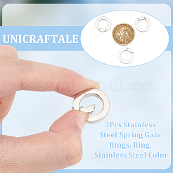 3Pcs Stainless Steel Spring Gate Rings&nbsp;FIND-UN0016-54B