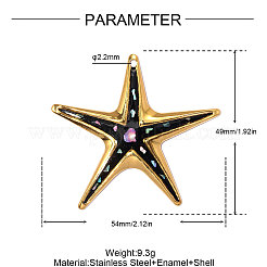 304 Stainless Steel Enamel Big Pendants&nbsp;STAS-OY014-46G