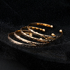 4Pcs Alloy Cuff Bangle Set for Women&nbsp;WG45AE5-01