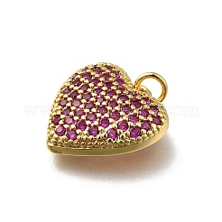Brass Micro Pave Cubic Zirconia Pendants&nbsp;KK-C090-42G-04