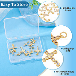 10Pcs 5 Style Brass Micro Pave Cubic Zirconia Pendants&nbsp;KK-TA0002-05