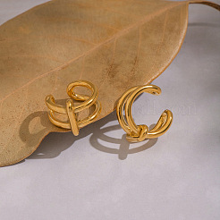 Two-layer C-Shaped 304 Stainless Steel Cuff Earrings&nbsp;XP0910