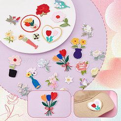 2Sets 2 Styles Flower Computerized Embroidery Cloth Iron on/Sew on Patches&nbsp;DIY-GA0007-58