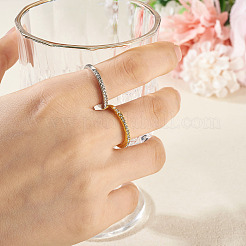 2Pcs 2 Colors Alloy with Crystal Rhinestone Finger Rings&nbsp;RJEW-TADJ0001-01E