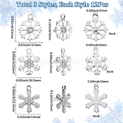 36Pcs 3 Styles Alloy Rhinestone Pendants&nbsp;FIND-SC0020-13