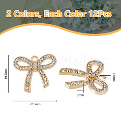 24Pcs 2 Colors Alloy with Rhinestone Pendant&nbsp;FIND-DC0006-23