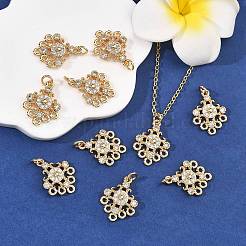 SHEGRACE Brass Pave Clear Cubic Zirconia Flower Chandelier Components Links&nbsp;XGRQ29273-393G