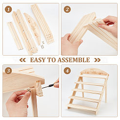 5-Tier 3-Row Wood Earring Display Card Racks&nbsp;ODIS-WH0329-35
