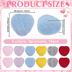18Pcs 6 Colors Handmade Wool Felt Heart Ornament&nbsp;DIY-NB0014-70
