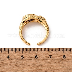 Brass Micro Pave Cubic Zirconia Cuff Rings for Women&nbsp;RJEW-F191-01G-03