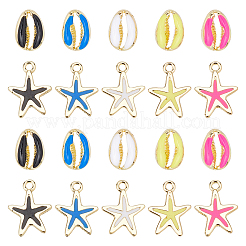 40 Pcs 10 Style Rack Plating Alloy Charms&nbsp;FIND-PH0004-09