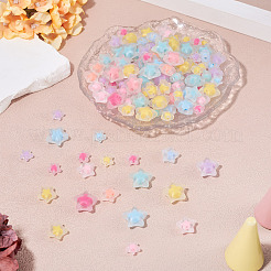 150Pcs 3 Styles Frosted Transparent Acrylic Beads&nbsp;OACR-TA0003-57