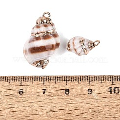Electroplate Natural Spiral Shell Pendants&nbsp;SSHEL-Q100-33G