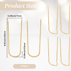 100Pcs Stainless Steel U Shaped Cloth Locating Needle for Sewing Quilting Crafts and Embroidery&nbsp;DIY-SP0007-55G