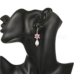 Anti-Tarnish Electroplate Bicone Glass Pearl Teardrop Beads Dangle Earrings&nbsp;EJEW-MZ00765-03