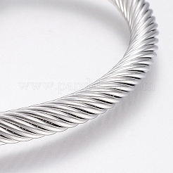 304 Stainless Steel Cuff Bangles Torque Bangles&nbsp;BJEW-H570-09