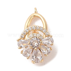 Brass Micro Pave Cubic Zirconia Twister Clasps&nbsp;KK-B100-069G