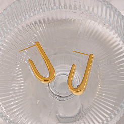 Minimalist Geometric U-Shaped 304 Stainless Steel Stud Earrings&nbsp;BD8975
