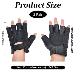 1 Pair Leather Half-finger Gloves for Men&nbsp;AJEW-CL0002-08