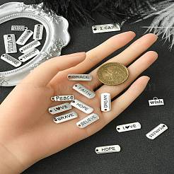 DIY Inspirational Word Tibetan Style Alloy Pendants Keychain Making Kits&nbsp;DIY-YW0008-81