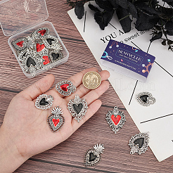 24Pcs 6 Styles Alloy Enamel Pendants&nbsp;ENAM-SC0005-05