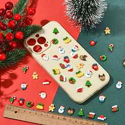 48Pcs 12 Styles Christmas Opaque Resin Decoden Cabochons&nbsp;CRES-FS0001-34A