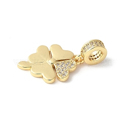 Brass Micro Pave Cubic Zirconia European Dangle Charms&nbsp;ZIRC-I071-08G
